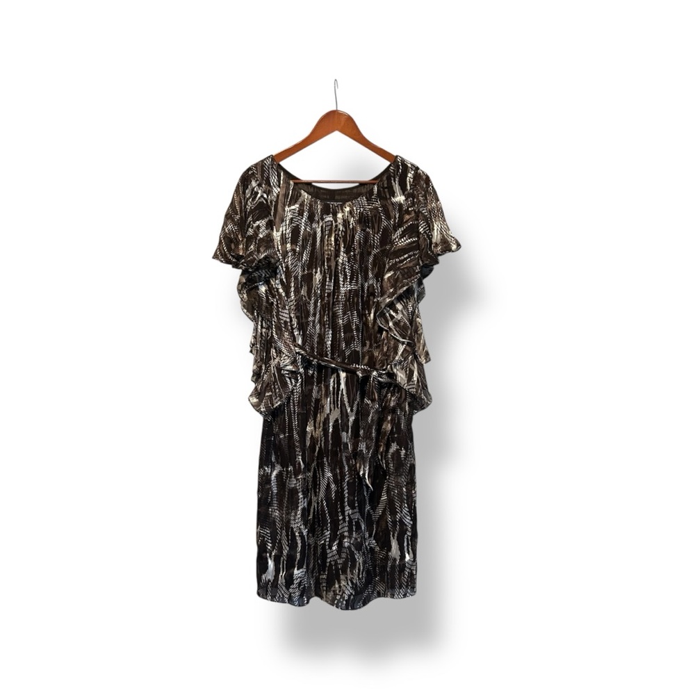 [Jones New York] Brown Patterned Dress